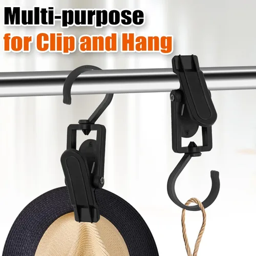 Vista 4 de Ganchos giratorios de plástico para colgar, ganchos giratorios súper fuertes, ganchos para ropa, clips de ropa, perchas de armario para el hogar