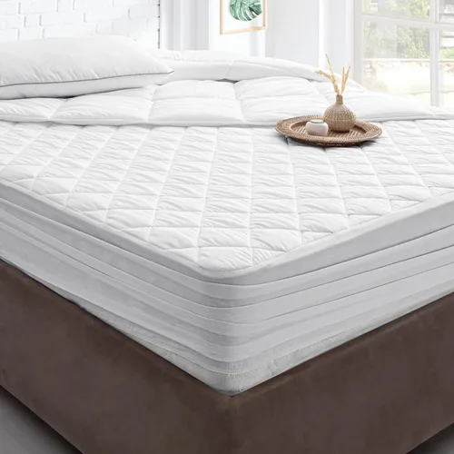 Vista 4 de YATAS BEDDING Perle - Protector de colchón acolchado, lavable a máquina y de fácil cuidado, protección y comodidad superiores, parte superior