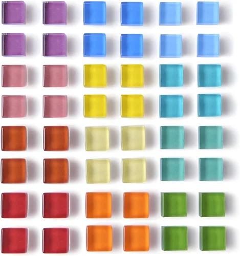 Mymazn Paquete de 48 imanes de vidrio para refrigerador, imanes lindos para nevera, imanes decorativos de colores para oficina, imanes para