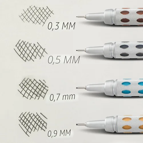 Vista 7 de Pentel GraphGear 1000 - Lápiz de dibujo automático (0.3mm), acentos negros, 1 unidad (PG1013G)