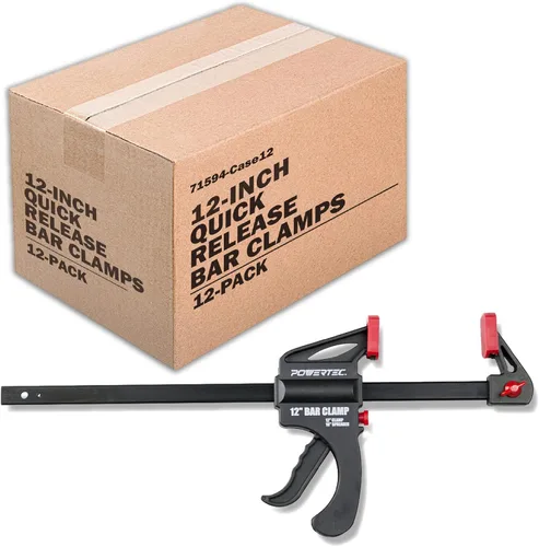Vista 9 de POWERTEC Abrazaderas de barra de 6 pulgadas, paquete de 4 abrazaderas de gatillo para carpintería, abrazadera de agarre rápido de trinquete con una