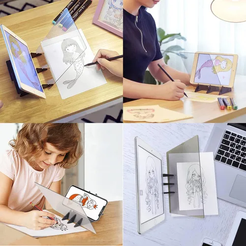 Vista 2 de Tablero de trazado de dibujo B5, almohadilla de copia de luz, proyector de reflexión de imagen óptica, tablero de copia inalámbrica, trazador