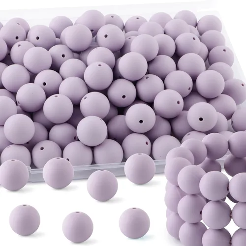 Vista 26 de 160Pcs 12mm de abalorios de silicona para hacer llaveros, pulseras, collares, abalorios redondos de silicona a granel para bolígrafos (negro)