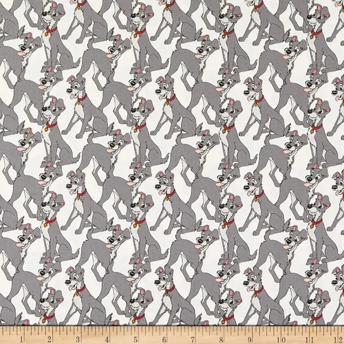 Disney Lady and the Tramp Tramp Stack Cream, Fabric by the Yard