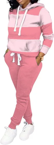 Vista 2 de TOPONSKY - Conjunto de 2 piezas de atuendo deportivo para mujer, con pantalón de retazos y manga larga