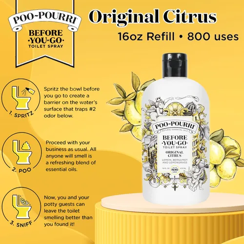 Vista 3 de Poo-Pourri - Espray para inodoro Before-You-Go, botella de repuesto, fragancia Original