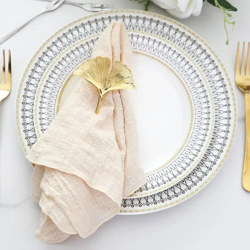 Vista 2 de Servilletas de tela para cena 10 unidades, servilletas de gasa 100% algodón natural suave, servilletas lavables ideales para bodas, decorativas