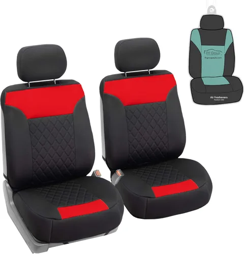 Vista 12 de FH Group Funda de Asiento de Coche - Paquete de 2 Fundas de Asiento para Coches, Camiones, SUV, Cojines de Asiento de Coche Neosupreme Beige Negro
