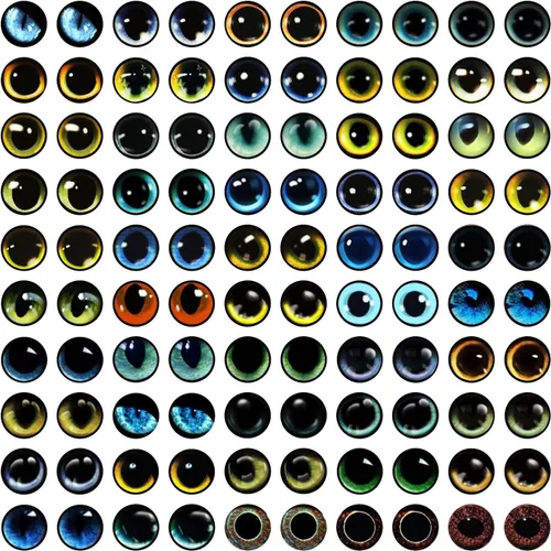 Vista 10 de Cabujón de cristal para ojos, 100 unidades, para hacer muñecas de arcilla, esculturas, accesorios para manualidades, hallazgos de bricolaje