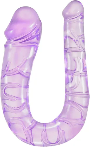 Consolador realista de doble extremo, consoladores flexibles de gelatina transparente para lesbianas, estimulador anal del punto G, juguetes