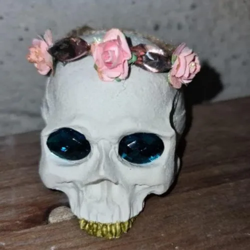 Vista 8 de appuivbt Molde de vela de calavera de Halloween para hacer velas, molde de silicona de calavera grande, moldes de fundición de resina