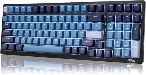 RK ROYAL KLUDGE Teclado mecánico para juegos RK98 modo triple 24GBT51USB-C 100 teclas interruptores rojos lineales intercambiables en caliente con