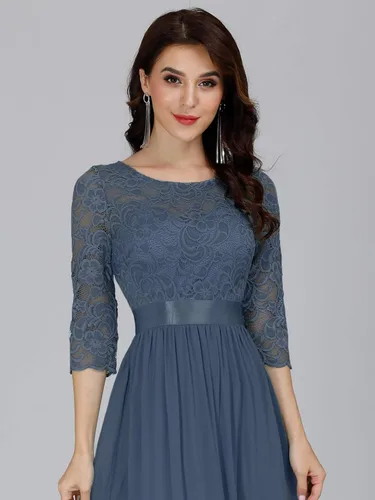 Vista 5 de Ever-Pretty - Vestido largo elegante para dama de honor con cintura imperio manga de 34 07412