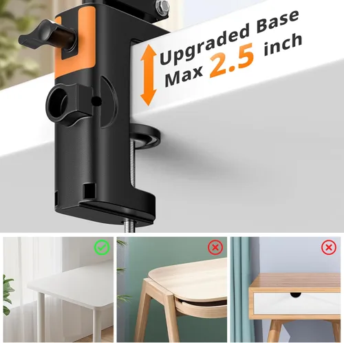 Vista 14 de UBeesize Anillo de luz de 10 pulgadas con soporte superior para teléfono, luz LED para selfie con soporte y soporte para teléfono, luz de escritorio