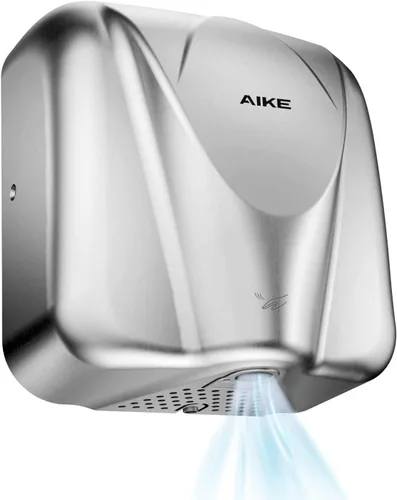 Secador de manos comercial AIKE Elephant Power de alta velocidad con viento cálido automático, cubierta de acero inoxidable cepillado AC110V-130V