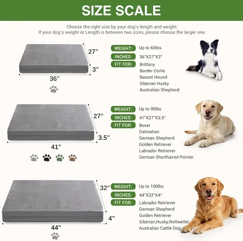 Vista 8 de Camas impermeables para perros de gran tamaño, cama ortopédica lavable para mascotas con funda extraíble reversible, cama de espuma para mascotas