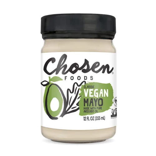 Chosen Foods Mayo de aceite de aguacate vegano 100% puro a base de plantas, sin gluten, kosher, sin OMG, para sándwiches, aderezos, cocina y