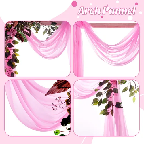 Vista 5 de MDS - Paquete de 1 panel (30 pulgadas de ancho x 40 pies de largo) para arco de boda, cortina de gasa transparente para boda, ceremonia, recepción