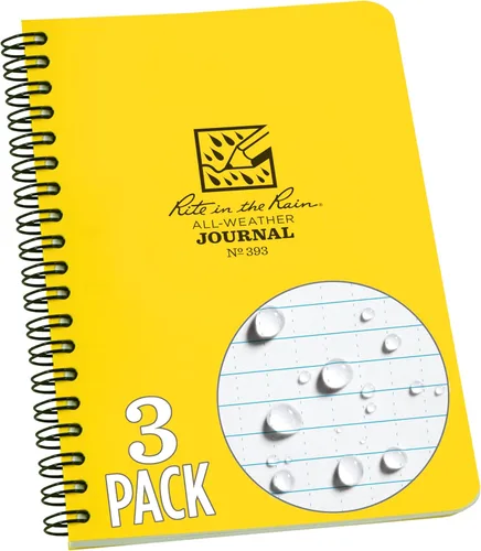 Vista 25 de Rite in the Rain Cuaderno resistente a la intemperie con espiral lateral, 4.625 x 7 pulgadas, cubierta negra, patrón universal (No. 773)
