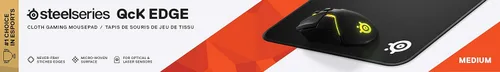 Vista 8 de SteelSeries QcK - Superficie para juegos - Tela de borde cosido medio - Extra duradera - Optimizada para sensores de juego - Negro
