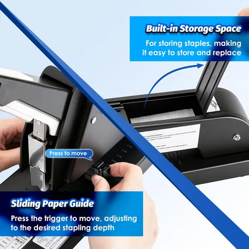 Vista 7 de Heavy Duty Long Reach Stapler with 4000 Staples for Booklets