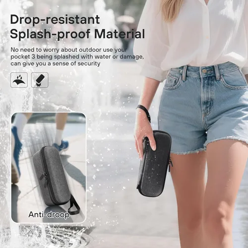 Vista 3 de STARTRC PHOTO Bolsillo 3 de doble capa Estuche de transporte portátil Duro Bolsa de almacenamiento ligero Correa de muñeca Bolso para DJI Osmo
