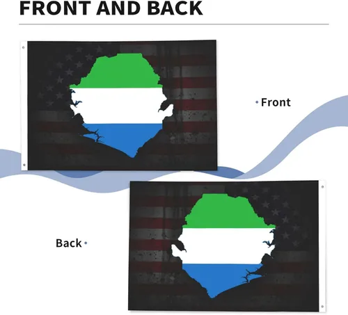 Vista 6 de Sierra Leone Flag Map Premium 2x3FT Flag - Durable and Vibrant Design for Indoor/Outdoor Use