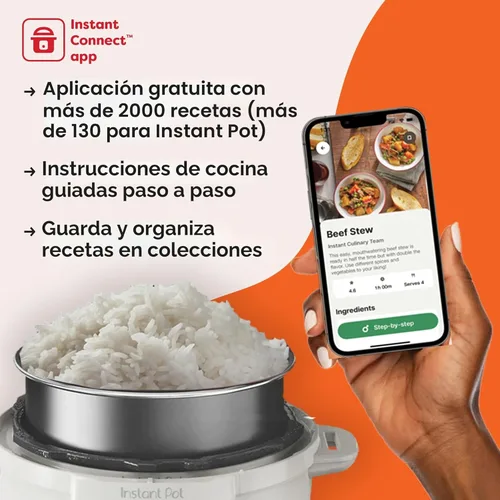 Vista 9 de Instant Pot IP-DUO60, 6cuartos/1000W - Olla a presión multifunción 7 en 1, negro, acero inoxidable, (Stainless Steel, Black)