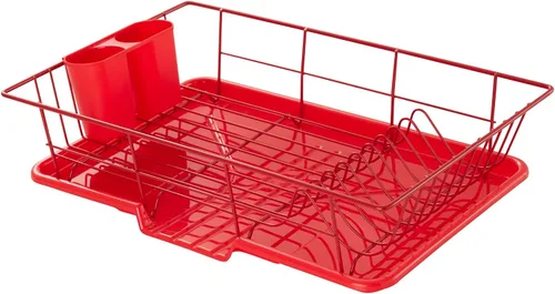 Vista 14 de Sweet Home Collection - Juego de escurridor de platos de 3 piezas que ahorra espacio: Organizador de cocina eficiente para secado rápido
