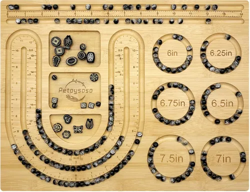 Vista 11 de Petoysoso Tableros de cuentas para la fabricación de joyas, tablero de cuentas de bambú para pulseras de joyería, tablero de cuentas de pulsera