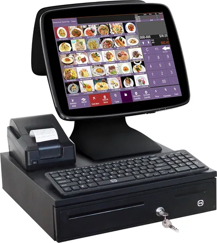 Vista 5 de MEETSUN Sistema SET01 del punto de venta del restaurante de la pantalla táctil del terminal POS de la caja registradora de A3D Windows