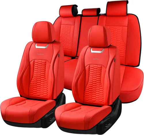 Vista 17 de Coverado - Fundas de asiento delantero de coche, fundas de asiento de cuero de lujo para automóviles, fundas de asiento de automóvil protectoras