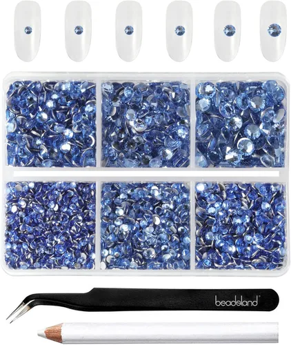 Vista 29 de Beadsland 4300 piezas de diamantes de imitación planos, diamantes de imitación para uñas en color burdeos, cristales redondos para manualidades