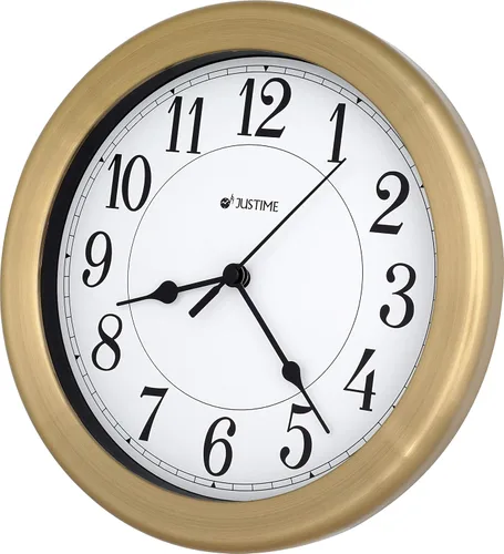Vista 2 de JUSTIME Reloj de pared resistente al agua de 8.5 pulgadas, silencioso sin tictac, funciona con pilas, reloj analógico moderno para sala de estar