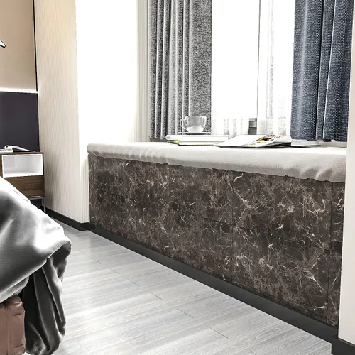 Vista 6 de VEELIKE Azulejos de vinilo de mármol marrón oscuro de 12 x 24 pulgadas, azulejos de vinilo de mármol para despegar y pegar, impermeable