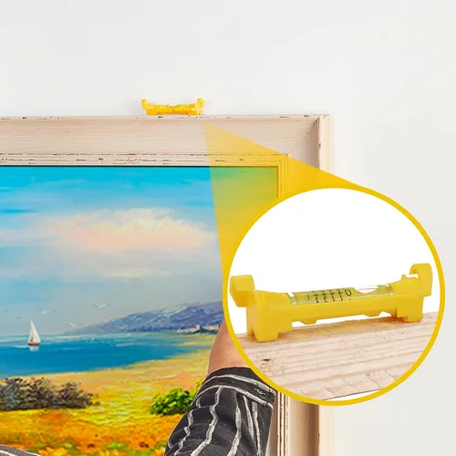 Vista 4 de DOWELL Paquete de 6 niveles de línea de burbujas colgantes de 3 pulgadas con escala Mini nivel de línea de alcohol para oficios de construcción