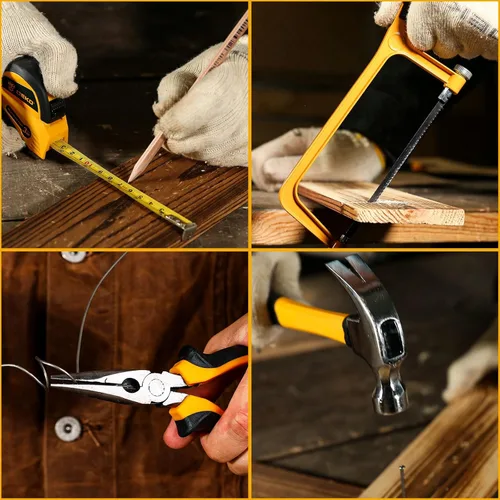 Vista 6 de Juego de herramientas DEKOPRO Caja de brocas: Caja de herramientas de mecánico para el hogar con taladro inalámbrico de 12V, juego de herramientas