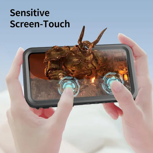 Vista 6 de SPORTLINK Funda impermeable para iPhone XR, protector de pantalla integrado a prueba de golpes, resistente al polvo, protección militar, resistente