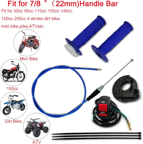 Vista 5 de Mango de Acelerador Giratorio de 7/8 22 mm, Kit de Cable de Acelerador para Mini Bicicleta, Kit de Cable de Acelerador para Motocicleta de Cross