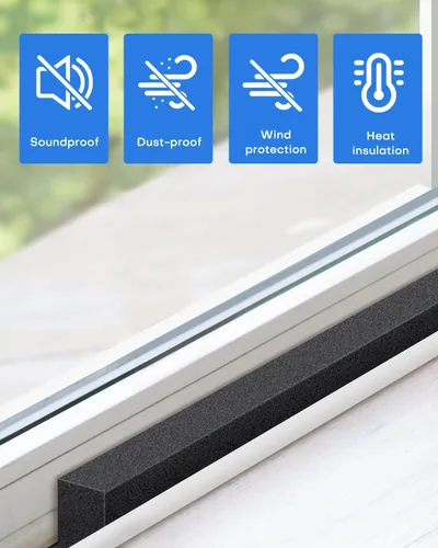 Vista 6 de Paquete de 2 cintas de espuma para aire acondicionado con adhesivo, 1 x 1 x 6.5 pies, kit de sellado de ventana de CA de alta resistencia