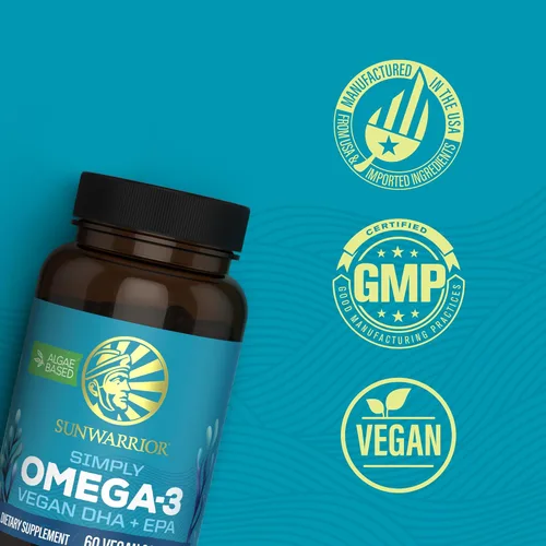 Vista 3 de Aceite de algas vegano Omega 3 DHA y EPA a base de plantas de aceite de algas 550 mg de omega-3 por cápsula blanda con 300 mg de DHA y 150 mg