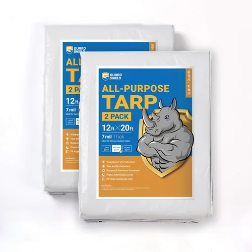 Vista 107 de GUARD SHIELD - Lona negra impermeable de 6 x 6 pies, cubierta de lona de polietileno, de servicio medio y uso general de 7 mil