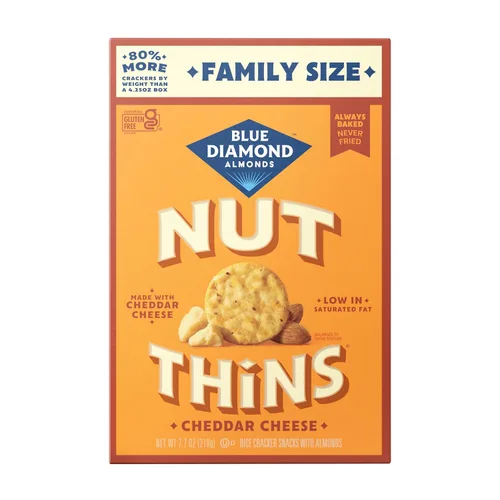 Vista 9 de Blue Diamond Almonds Nut-Thins Galletas Crujientes Sin Gluten, Original, Tamaño Familiar, 7.7 oz (Paquete de 6)