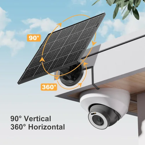 Vista 7 de Panel solar para cámara de seguridad, panel solar de 8 W con puerto micro USB y USB-C para cámara de batería recargable de 5 V CC al aire libre