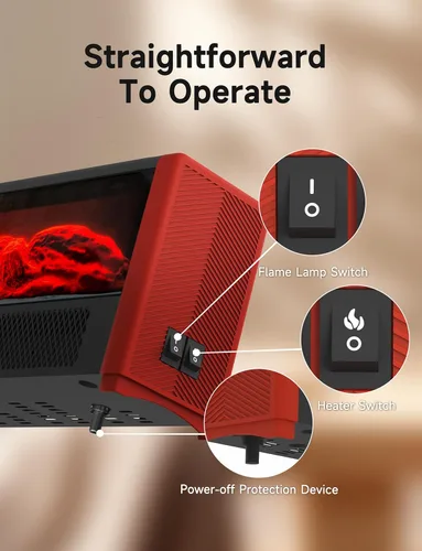 Vista 8 de Small Space Heater with Realistic Flame Effect,600W Portable Mini Electric Desk Heater for Indoor Use,Fast Heating for Office,Bedroom,Study Room