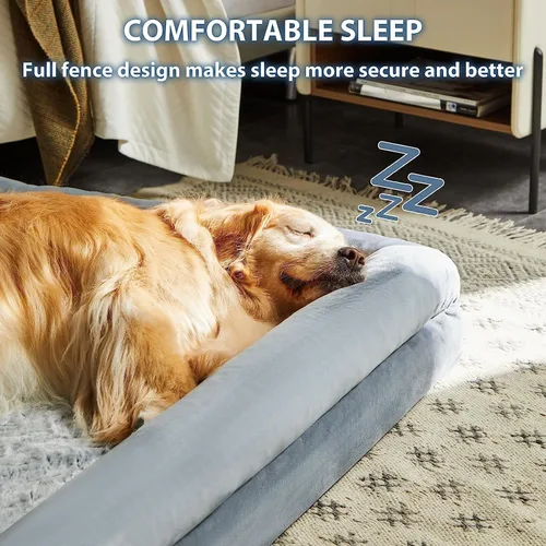 Vista 2 de WNPETHOME XXL Cama extragrande para perros, sofá lavable para perros con funda impermeable extraíble, sofá cama ortopédico grande para mascotas