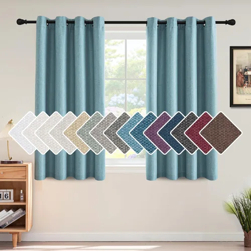 Vista 35 de H.VERSAILTEX Cortina de lino para oscurecer la habitación para dormitorio/sala de estar, cortinas opacas extra anchas de 100 x 84 pulgadas