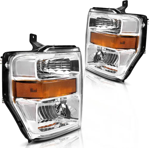 Vista 15 de DWVO - Conjunto de faros delanteros compatibles con Ford Super Duty 2008 2009 2010 08 09 10, lámparas de repuesto, lente transparente, reflector