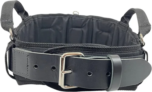Vista 3 de Boulder Bag MAX Comfort - Cinturón de herramientas de soporte para espalda, color negro, hebilla de metal con punta de cuero