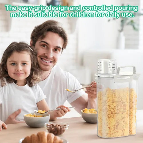 Vista 6 de TBMax Recipiente de almacenamiento de cereales para arroz, paquete de 2 unidades, 5 libras, soporte para almacenamiento de alimentos secos
